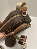  Túi Đeo Chéo Michael Kors MK Jet Set Medium Signature Logo Crossbody Bag with Case for Apple Airpods Pro Màu Nâu Logo 