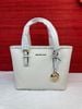 Túi Tote Michael Kors MK Jet Set Travel Extra-Small Top-Zip Tote Bag Màu Trắng Trơn Viền Logo