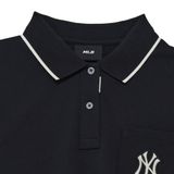  Áo Polo MLB Women's Partial Monogram Collar New York Yankees Black 3FPQM0433-50BKS Màu Đen Phom Nữ 