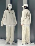  Áo Sweat MLB MONOGRAM Velvet Embo Big Lux Sweatshirts NEW YORK YANKEES 3AMTM1044 