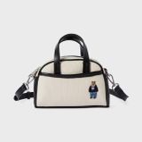  Túi Đeo Chéo WHOAU  Steve Canvas 2 Way Mini Bag WHBGF2213A Màu Trắng Viền Đen 