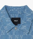  Áo Sơ Mi MLB Denim Jacquard New York Yankees 3ADRM0131-50INS Màu Xanh Blue 
