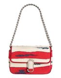 Túi Marc Jacobs Denim Snapshot Shoulder Bag Red Multicolor Vải Dệt 