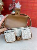 Túi Đeo Vai Michael Kors MK Colby Extra-Small Empire Monogram Shoulder Bag Màu Trắng Logo 