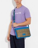  Túi Đeo Chéo Coach District Crossbody In Colorblock Signature Canvas Màu Xanh Phối Logo CH076 