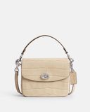  Túi Đeo Chéo Coach Cassie Croc-Embossed Crossbody Bag CV435 Màu Trắng Ngà 