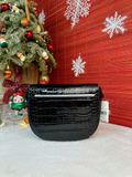  Túi Đeo Chéo Michael Kors MK Reed Small Leather Crossbody Bag Màu Đen Da Sần 