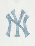  Áo Phông MLB Denimlike MONOGRAM Big Lux Over Fit T Shirts NEW YORK YANKEES 3ATSM0953-50IVS Màu Trắng 