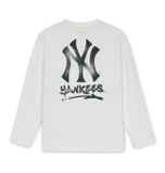  Áo Phông Tay Dài MLB Basic Mega Logo Loose Fit Long Sleeve T Shirts NEW YORK YANKEES 3ATSB0351-50WHS Màu Trắng 