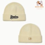  Mũ Len MLB Varsity Curlsive Mid Beanie NEW YORK YANKEES 3ABNVM146 Màu Trắng Kem / Đen 