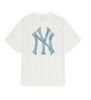 Áo Phông MLB Denimlike MONOGRAM Big Lux Over Fit T Shirts NEW YORK YANKEES 3ATSM0953-50IVS Màu Trắng
