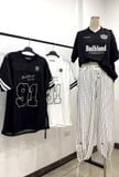  Áo Phông BadBlood Crochet 91 Football Jersey Large Fit w-tee24-072 Màu Trắng / Đen 