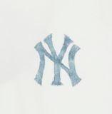  Áo Phông MLB Denimlike MONOGRAM Big Lux Over Fit T Shirts NEW YORK YANKEES 3ATSM0953-50IVS Màu Trắng 