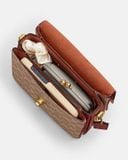  Túi Đeo Chéo Coach Cassie Crossbody Bag 19 In Signature Canvas Màu Nâu Logo CV436 