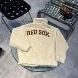 Áo Khoác Lông MLB Ecofur Varsity Jacket CLE Màu Trắng 3AFDVO236 