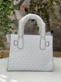  Túi Xách Michael Kors MK Hamilton Small Satchel Leather Size 25 Màu Trắng Logo khoá Bạc 