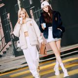  Áo Khoác Lông MLB MLB lamb velvet jacket autumn and winter for men and women NY large standard sports casual warm couple jacket 3AFDB0326 Màu Trắng 