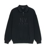  Áo Polo Sweat MLB Basic Coopers Logo Mega Overfit Half Zip Sweatshirts NEW YORK YANKEES 3AMTB0351-50BKS Màu Đen 