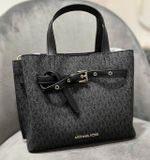  Túi Xách Michael Kors MK Emilia Small Logo Satchel Màu Đen Logo 