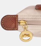 Túi Xách Longchamp Le Pliage Original Pouch With Handle Paper - Recycled Canvas Size Mini Màu Trắng Ngà Nắp Nâu 