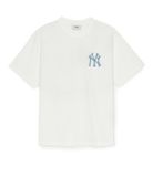  Áo Phông MLB Denimlike MONOGRAM Big Lux Over Fit T Shirts NEW YORK YANKEES 3ATSM0953-50IVS Màu Trắng 