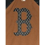  Áo Khoác Bomber MLB Wool Biglux Varsity Jacket Boston Red Sox 3AJPM1146-43CAD Màu Nâu Tay Da Đen 