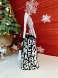  Túi Tote Marc Jacobs 4S4HTT006H02 Satchel Chữ Đen Trắng 