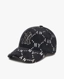  Mũ Lưỡi Trai unisex MLB Dia Monogram Velvet Structured 3ACPMV126-50BKS Màu Đen 