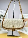  Túi Đeo Vai Michael Kors MK Mila Small Empire Signature Logo Shoulder Bag Màu Trắng Logo 