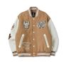 Áo Khoác Bomber Varsity Lifework Hipdog Applique Melange Màu Nâu