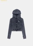  Áo Hoodie Zip Bad Blood Rusty Denim Hoodie Slim Fit Blue - w-hde25-007 