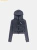 Áo Hoodie Zip Bad Blood Rusty Denim Hoodie Slim Fit Blue - w-hde25-007