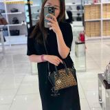  Túi Xách Michael Kors MK Avril Extra-Small Cheetah Print Calf Hair and Leather Satchel  Đen Da Beo 