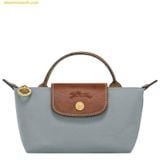  Túi Xách LongChamp Le Pliage Original Pouch With Handle Steel - Recycled Canvas 