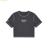 Áo Crop MLB Women's Vintage Graphic Slim Crop T-Shirt NY (Charcoal Grey) 3FTSN0243-50CGS - Đen 