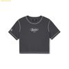 Áo Crop MLB Women's Vintage Graphic Slim Crop T-Shirt NY (Charcoal Grey) 3FTSN0243-50CGS - Đen