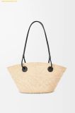  Túi Xách LOEWE Small Anagram Basket bag in iraca palm and calfskin Beige 