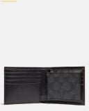  Ví Coach Nam 3 In 1 Wallet In Signature Canvas Đen Logo 