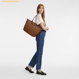  Túi Xách LongChamp Le Pliage Green L Tote Bag Cognac - Recycled Canvas 