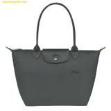  Túi Xách LongChamp Le Pliage Green M Tote Bag Graphite - Recycled Canvas (Xám) 