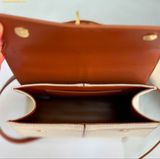  Túi Xách JW PEI Elise Large Top Handle Bag - Brown Canvas Size 28 