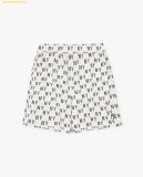  Quần short MLB unisex ống rộng lưng thun Classic Monogram Màu trắng 3ASMM0343 