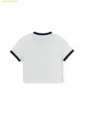  Áo Crop MLB Women's Ringer Slim Crop Short Sleeve T-Shirt New York Yankees 3FTSB6953-50WHS - Màu Trắng 