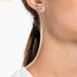  Khuyên Tai SWAROVSKI Angelic stud earrings, Round cut, White, Rhodium plated SKU 1081942 