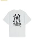  Áo Phông MLB Basic Street Logo Overfit Short Sleeve T-Shirt New York Yankees 3ATSB5153-50WHS Trắng 