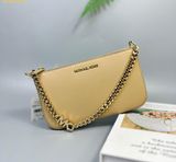  Túi Đeo Vai Michael Kors Jet Set Md Zipper Cross Grain Leather Chain Buff Gold - Vàng 