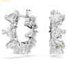 Khuyên Tai Swarovski Ortyx hoop earrings Triangle cut, Small, White, Rhodium plated 5632467