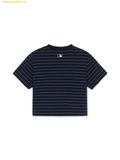  Áo Crop MLB Women's Varsity Stripe Crop Short Sleeve T-Shirt New York Yankees 3FTSV0353-43NYS 