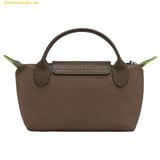 Túi Xách LongChamp Le Pliage Green Pouch With Handle Terra - Recycled Canvas Size Mini 