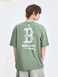  Áo Phông MLB Basic Street Logo Overfit Short Sleeve T-Shirt Boston Red Sox 